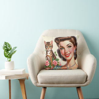 Schattige kattenvrouw kussen