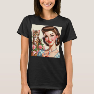 Schattige kattenvrouw t-shirt