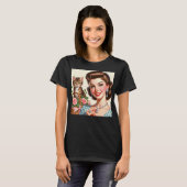 Schattige kattenvrouw t-shirt (Voorkant volledig)