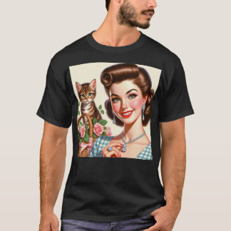 Schattige kattenvrouw t-shirt