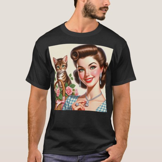 Schattige kattenvrouw t-shirt (Voorkant)