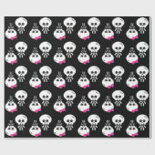 schattige kawaï - meisje skeletskulband cadeaupapier (Vlak)