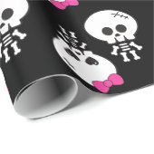 schattige kawaï - meisje skeletskulband cadeaupapier (Rol Hoek)