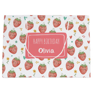 Schattige Kawaii Aardbeien Groot Cadeauzakje