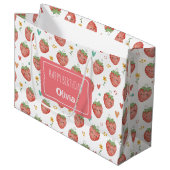 Schattige Kawaii Aardbeien Groot Cadeauzakje (Voorkant Gekanteld)