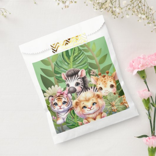 Schattige Kawaii African Safari Oerwoud Bedankzakje (Gezegeld)