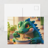 Schattige Kawaii Alligator Eten Ramen Briefkaart (Voorkant / Achterkant)