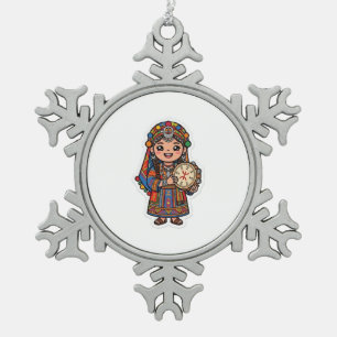  Schattige Kawaii Amazigh Ber Tin Sneeuwvlok Ornament