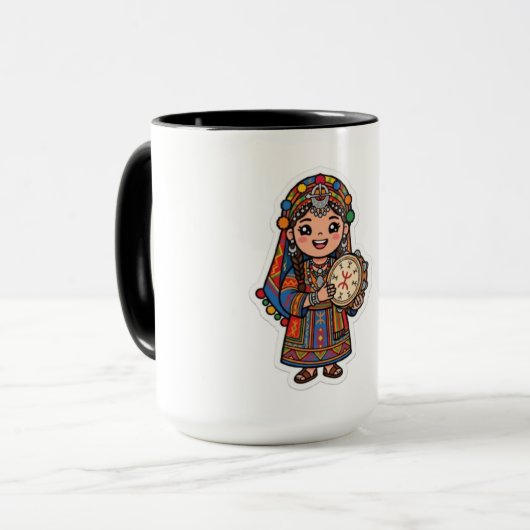 Schattige Kawaii Amazigh Berber Vrouw Mok (Voorkant links)