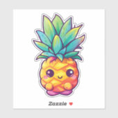 Schattige Kawaii ananas | Gelukkig fruit Sticker (Vel)