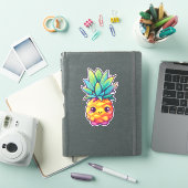 Schattige Kawaii ananas | Gelukkig fruit Sticker (iPad Cover)