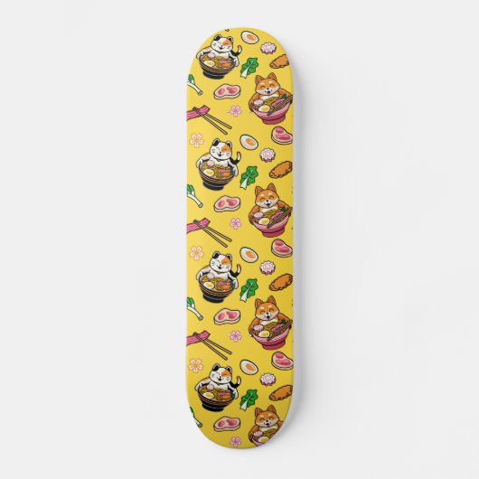 Schattige Kawaii Anime Cat Ramen Persoonlijk Skateboard (Voorkant)