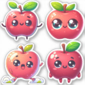 schattige kawaii appels sticker (Voorkant)