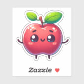 schattige kawaii appelvrucht sticker (Vel)
