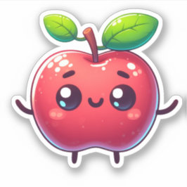 schattige kawaii appelvrucht sticker