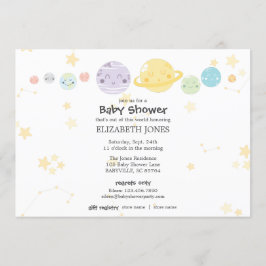 Schattige Kawaii Astronomy Baby shower Kaart