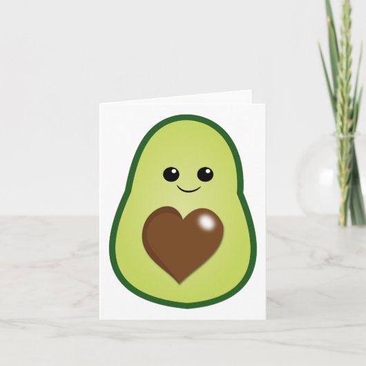 Schattige Kawaii avocado generiek gebruik Kaart (Voorkant)