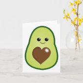 Schattige Kawaii avocado generiek gebruik Kaart (Gele Bloem)