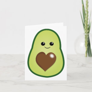 Schattige Kawaii avocado generiek gebruik Kaart