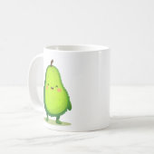 Schattige Kawaii avocado personage Koffiemok (Voorkant links)