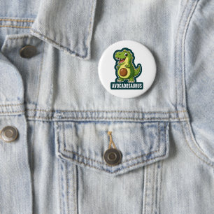 Schattige Kawaii Avocadosaurus Dinosaur Grappige W Ronde Button 5,7 Cm