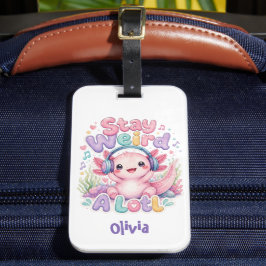 Schattige Kawaii Axolotl Bagagelabel