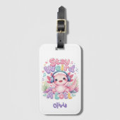 Schattige Kawaii Axolotl Bagagelabel (Voorkant (verticaal))