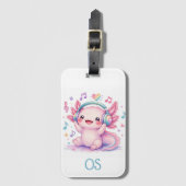 Schattige Kawaii Axolotl Bagagelabel (Voorkant (verticaal))