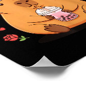 Schattige Kawaii Axolotl Capybara Bubble Tea Jonge Poster (Hoek)