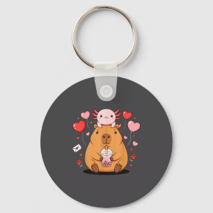 Schattige Kawaii Axolotl Capybara Bubble Tea Jonge Sleutelhanger