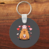 Schattige Kawaii Axolotl Capybara Bubble Tea Jonge Sleutelhanger (Voorkant)