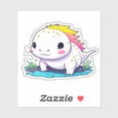 Schattige Kawaii Axolotl in Water Sticker (Vel)