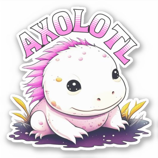 Schattige Kawaii Axolotl Sticker (Voorkant)