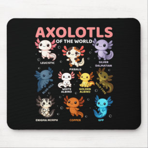 Schattige Kawaii Axolotls Van De Wereld Grappige A Muismat