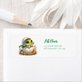 Schattige Kawaii Baby Alligator Hatching Address L Etiket (Insitu)