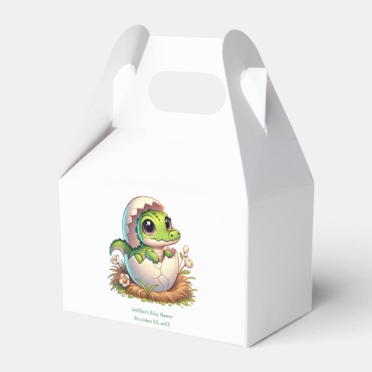 Schattige Kawaii Baby alligator hatching Baby show Bedankdoosjes (Achterkant)