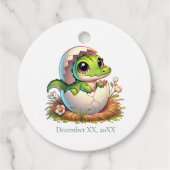 Schattige Kawaii Baby alligator hatching Baby show Bedankjes Labels (Voorkant)