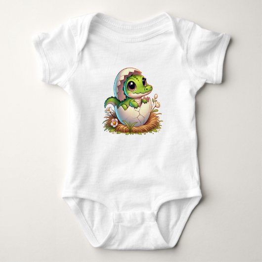 Schattige Kawaii Baby alligator hatching Baby show Romper (Voorkant)