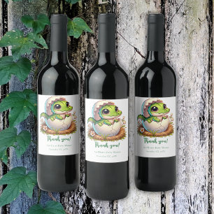 Schattige Kawaii Baby alligator hatching Baby show Wijn Etiket
