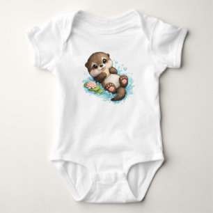 Schattige Kawaii Baby Otter Drijvende Baby Body Romper