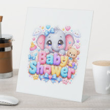Schattige Kawaii Baby Shower Olifant Pastel Roze T