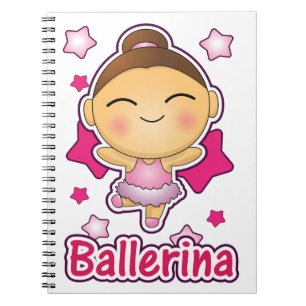 Schattige Kawaii-ballerina doet ballet Notitieboek