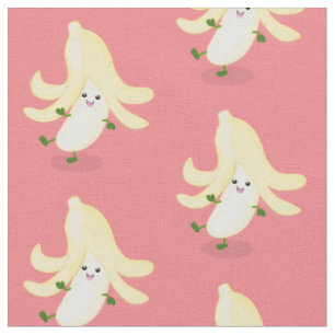 Schattige kawaii banaan paarse cartoonillustratie stof