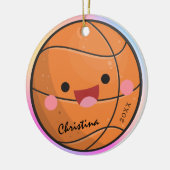 Schattige Kawaii Basketball Ball Player's Name Yea Keramisch Ornament (Links)