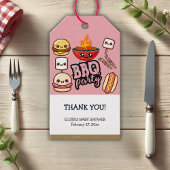 Schattige Kawaii BBQ Party Baby shower Cadeaulabel