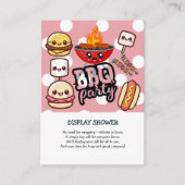 Schattige Kawaii BBQ Party Baby shower Informatiekaartje (Voorkant)