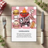 Schattige Kawaii BBQ Party Baby shower Informatiekaartje