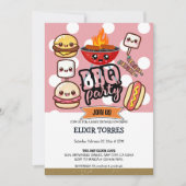 Schattige Kawaii BBQ Party Baby shower Kaart (Voorkant)