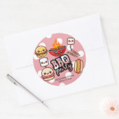 Schattige Kawaii BBQ Party Baby shower Ronde Sticker (Envelop)