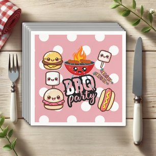Schattige Kawaii BBQ Party Baby shower Servet